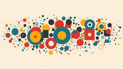 Obraz premium Abstract design with various geometric shapes.