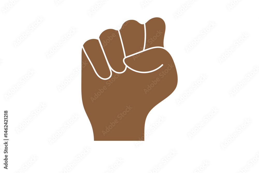 Canvas Prints raised fists icon simple outline vector logo