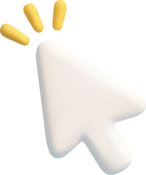 3D Vector Click Cursor Icon Isolated