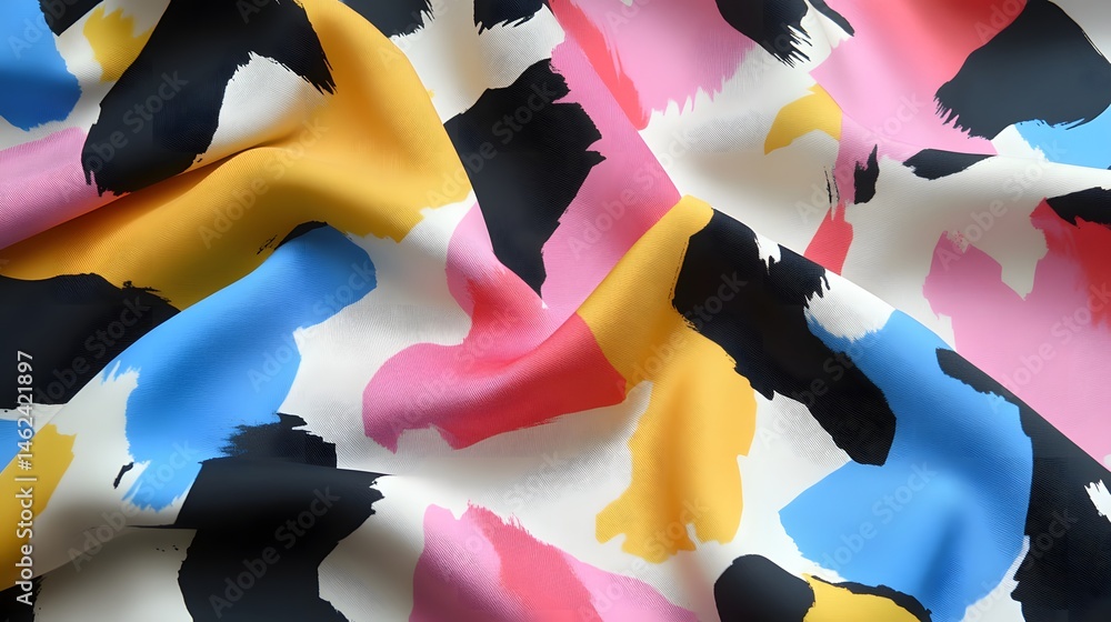 Aufkleber close-up view of colorful abstract textile pattern.