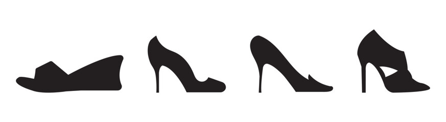 High Heel Shoe Icon silhouette vector illustration