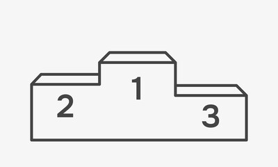 Sport podium with numbers line icon. Vector illustration