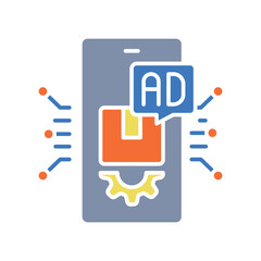 Product placement color flat icon for digital and print projects.