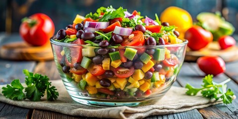 Vibrant Double Exposure: Mexican Salad & Black Bean Cowboy Caviar