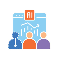 Customer churn color flat icon for digital and print projects.