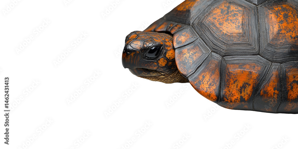 Poster tortoise close-up. symbol of longevity and patience in nature isolated on transparent background