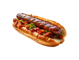Choripan isolated on transparent background