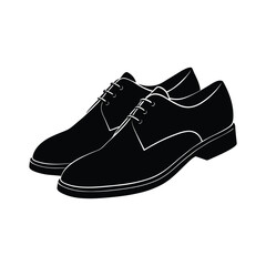 A leather dress shoes silhouette vector art illustration
