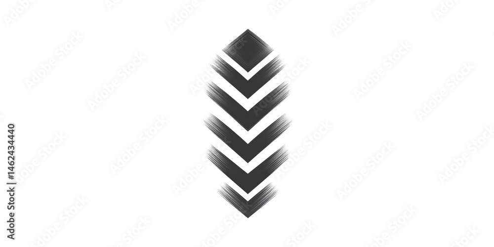 Poster chevron pattern with brush stroke effect. abstract design for modern art and graphic projects isolat