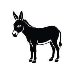 A donkey silhouette vector art illustration