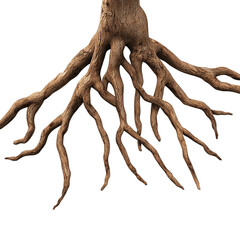 Fototapeta premium The intricate network of tree roots spreading out, exposing their strength and interconnectedness