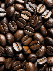 Obraz premium Roasted Coffee Beans Close-up, Macro Shot