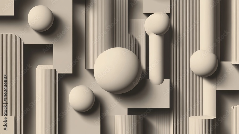 Leinwandbilder 3D textured vector background with smooth abstract shapes and depth effect, ideal for modern design and digital applications.

