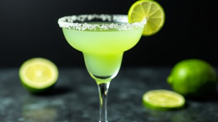 fresh margarita cocktail with lime