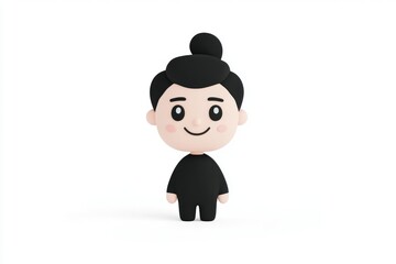 Cute cartoon character, cheerful expression