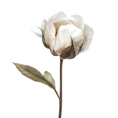 Close-up of a delicate white rose, showcasing its beauty