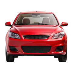 Fototapeta premium red car isolated on transparent white background, clipping path