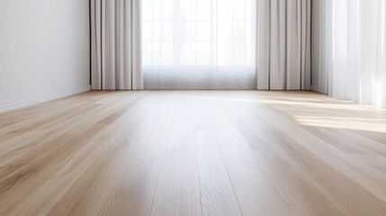 Empty room with hardwood floor and large window