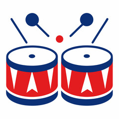 4th July drums vector illustration on white
