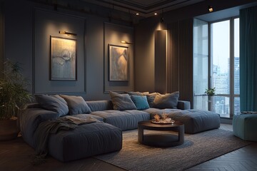 Elegant Contemporary Home Interior with Sleek Furniture and Modern Living Room Layout