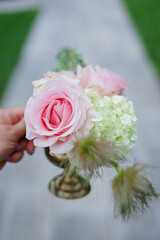 a delicate bouquet of flowers