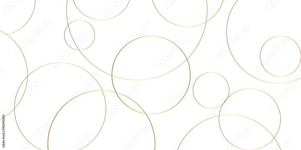 Aufkleber Abstract background golden circle stock line background. abstract artistic of geometric background Gold circles abstract seamless vector pattern. Minimal style white website banner, decoration Vector.