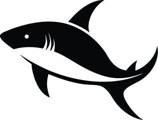 Shark silhouette, Black shark silhouette collection,  shark silhouette vector illustration on a white background