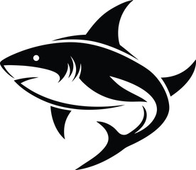 Shark silhouette, Black shark silhouette collection,  shark silhouette vector illustration on a white background