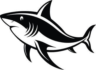 Shark silhouette, Black shark silhouette collection,  shark silhouette vector illustration on a white background