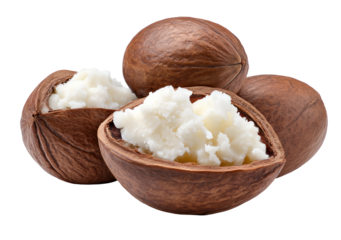 A shea nuts butter isolated on white or transparent background, png clipart