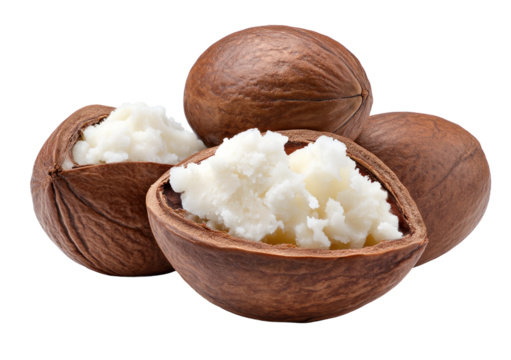 A shea nuts butter isolated on white or transparent background, png clipart