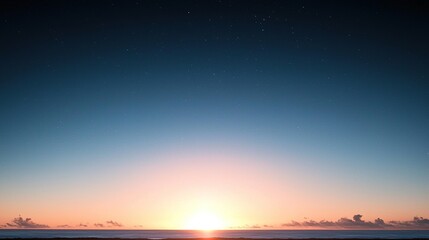 Vast expanse of sky and horizon at sunrise.