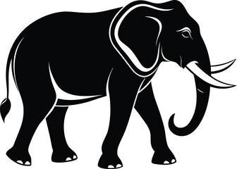 Elephant silhouette, elephant collection,  elephant silhouette vector illustration on a white background
