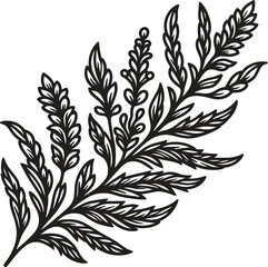 Acanthus flower bouquet silhouette vector illustration isolated on a white background