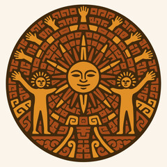 Tribal sun worshipper icon 