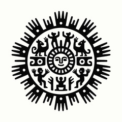 Tribal sun worshipper icon 