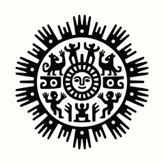 Tribal sun worshipper icon 