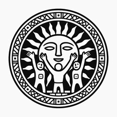 Tribal sun worshipper icon 