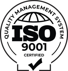 ISO 9001 Certified Quality Management System | Accreditation Seal for Business Compliance, Standard Adherence and Process Assurance