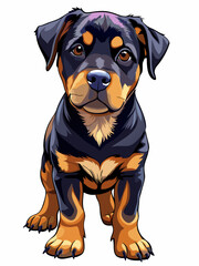 Fototapeta premium rottweiler puppy ,full body , full color , realistic , white background