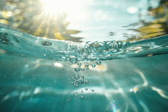 Water in the reservoir was photographed from the depths.
