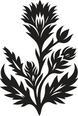 Acanthus flower bouquet silhouette vector illustration isolated on a white background