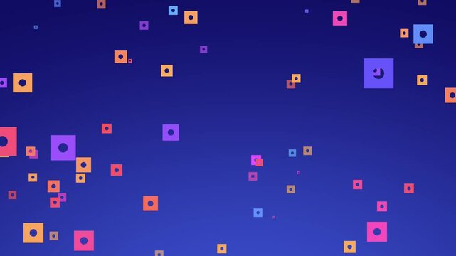 abstract background with floating squares in full color