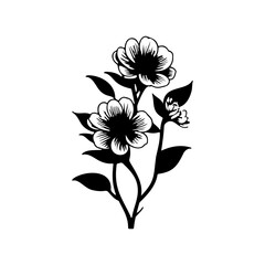 Elegant floral silhouette illustration presenting refined botanical minimalism in design