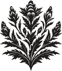 Acanthus flower bouquet silhouette vector illustration isolated on a white background