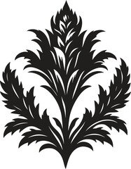 Acanthus flower bouquet silhouette vector illustration isolated on a white background