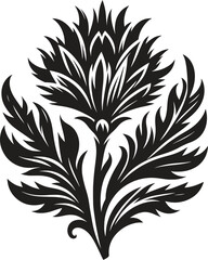 Acanthus flower bouquet silhouette vector illustration isolated on a white background