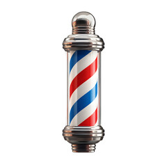 Classic barber pole red white blue stripe isolated on transparent background