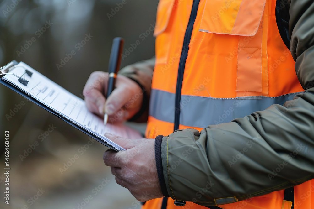 Poster worker inspector on building site generative ai