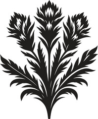 Acanthus flower bouquet silhouette vector illustration isolated on a white background